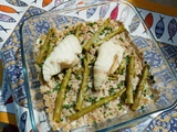 Crozets de Savoie aux asperges vertes et poisson blanc