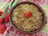 Crumble rhubarbe, banane, fraise et noix de coco