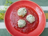 Gnudi ricotta-épinards à la sauce tomate