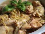 Bouchees de poulet sauce moutarde, creme et citron de menton