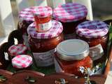 Confiture de rhubarbe, fraises gariguette et pommes a la vanille