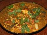 Curry de poulet epinards haricots blancs