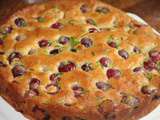 Gateau au yaourt, cerises et sarriette