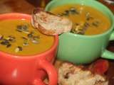 Potage de carottes aux poireaux, blettes et curry doux