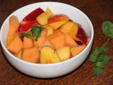 Salade nectarines et melon parfums menthe et citron