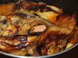 Saute de porc aux aubergines confites