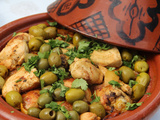 Tajine de poulet, citrons confits, olives vertes et coriandre