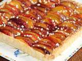 Tarte aux nectarines et palets bretons, eclats d'amandes