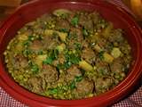 Tajine boulettes et petits pois