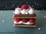 Mille-Feuille de Petit Beurre Ovomaltine aux Framboises