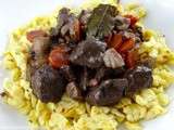 Boeuf bourguignon - Spaetzle au fromage blanc