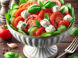 Salade légère pour végétarien tomates concombre et mozzarella