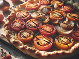 Tarte aux tomates, échalotes et balsamique