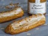 Éclairs à la noisette et à la nougatine