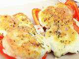 Poivrons farcis thon, tomate et mozzarella