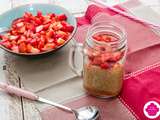 Verrines de tapioca au lait de coco, compote et fraises