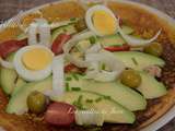 Galette de pois chiches, avocat et thon