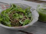 Nouilles soba au pesto de roquette