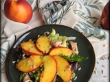 Salade de poulet aux nectarines, miel et citron / Ensalada de pollo con nectarinas, miel y limón