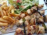 Brochettes de poulet mariné