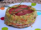 Croque quiche  Terre Mer  au jambon cru, saumon et légumes