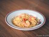 Spaghetti à la courge et aux scampi