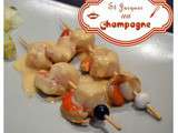 Brochettes de st Jacques au champagne