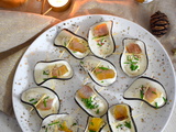 Canapés de radis noir au haddock fumé