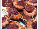 Crevettes et chorizo espagnol