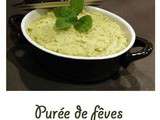 Purée de fèves à la menthe et parmesan