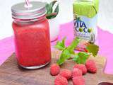 Smoothie framboises airelles eau de coco