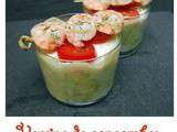 Verrine de concombre et crevettes au paprika