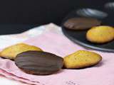 Madeleines vegan, coque en chocolat