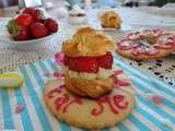 Choux girly à la crème pâtissière et aux fraises