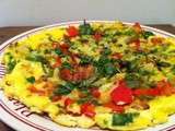 Frittata aux poivrons, tomates et choux