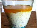 Riz au lait à la vanille et au coulis d’orange