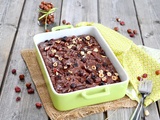 Brownie au chocolat, cranberries et noisettes