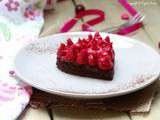 Coeur de brownie au curd de cranberries