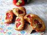 Financiers aux fraises, à l’huile d’olive & bergamote