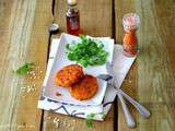 Galettes de risotto au chou-fleur rôti, tomates séchées et piment