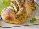 Pain de Kamut® tressé au pesto de coriandre et cajou { Battle Bread # 1 }