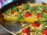 Polenta grillée aux tomates cerises, courgettes et feta { & Pause estivale … }