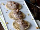 Ravioli de sarrasin au potimarron et sauce aux noix