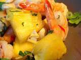 Salade de crevettes aux ananas & gingembre