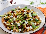 Salade de petit épeautre aux asperges poêlées et pois chiches