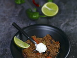 Chili con carne crème fraîche et citron vert