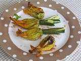 Fleurs de courgette farcies à la ricotta et à la menthe