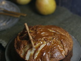 Gâteau aux poires fromage blanc et caramel salé