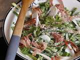 Haricots verts carbonara au jambon de pays