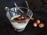 Lait de noisette en panna cotta et chocolat